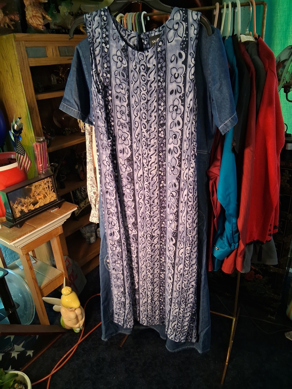 Sag Harbor Blue Patterned Women’s Tank Dress